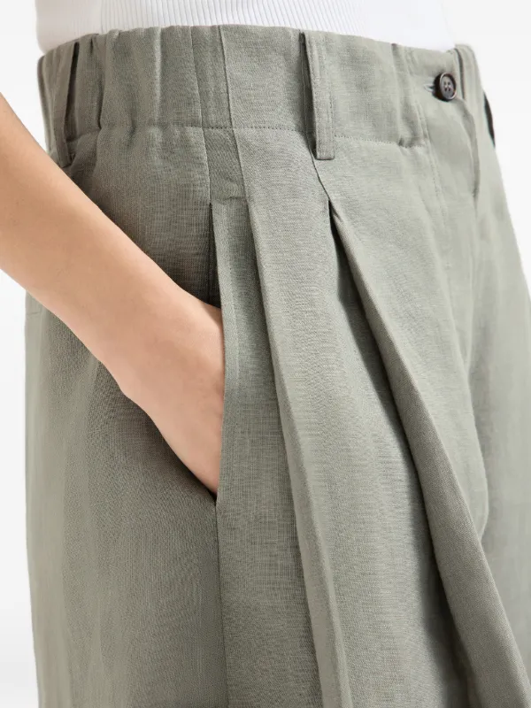 Brunello Cucinelli Linen Shorts | Grey | FARFETCH