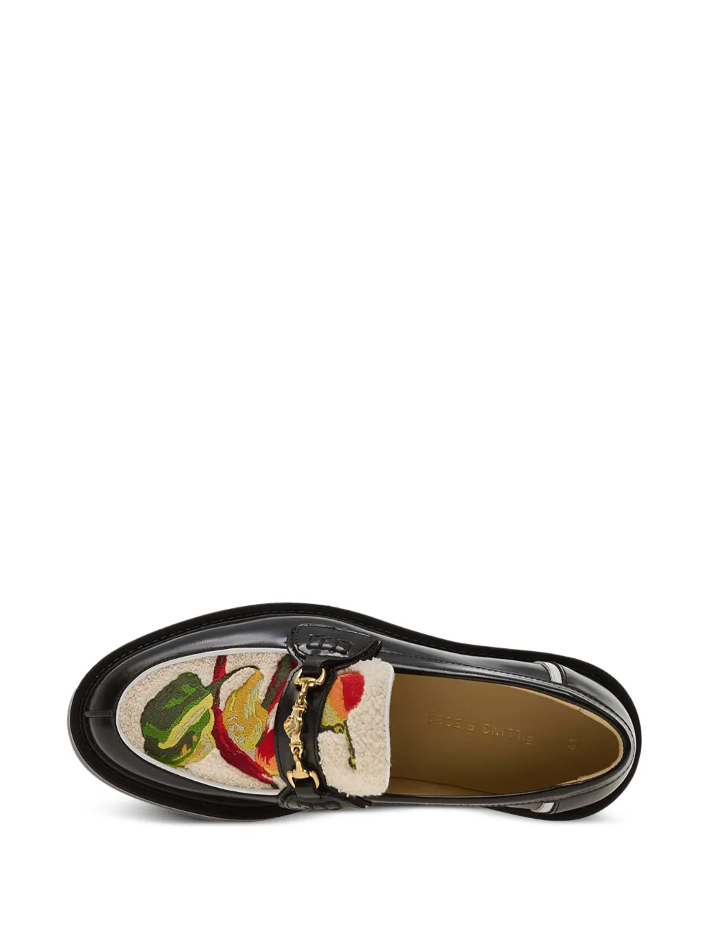 Filling Pieces Loafers met borduurwerk Zwart