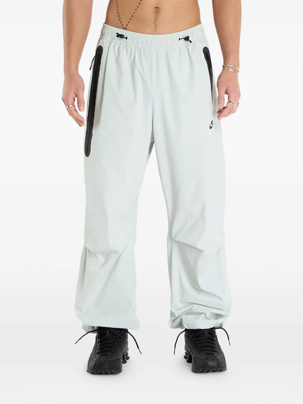 Nike logo elasticated-waistband track pants - Grigio
