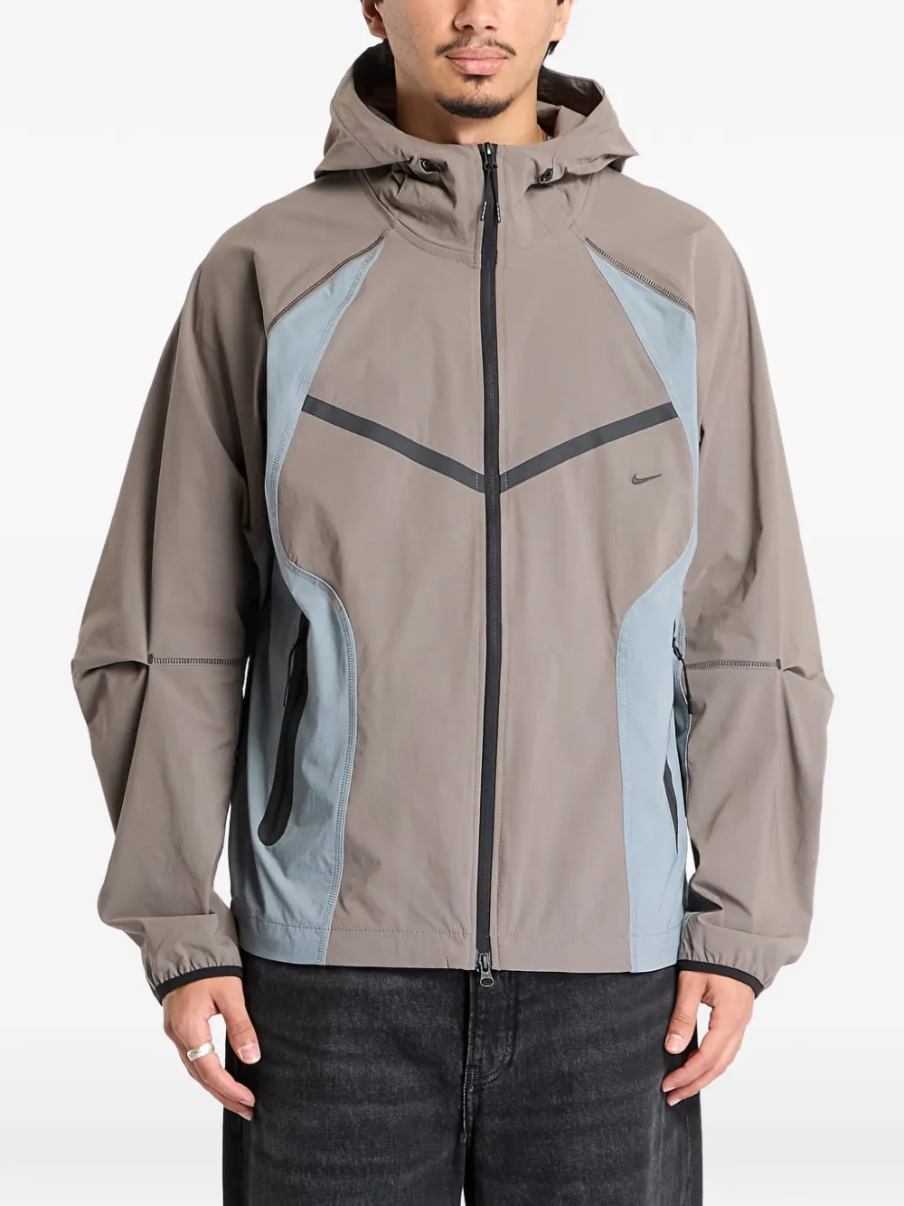 Nike colour-block jacket - Braun