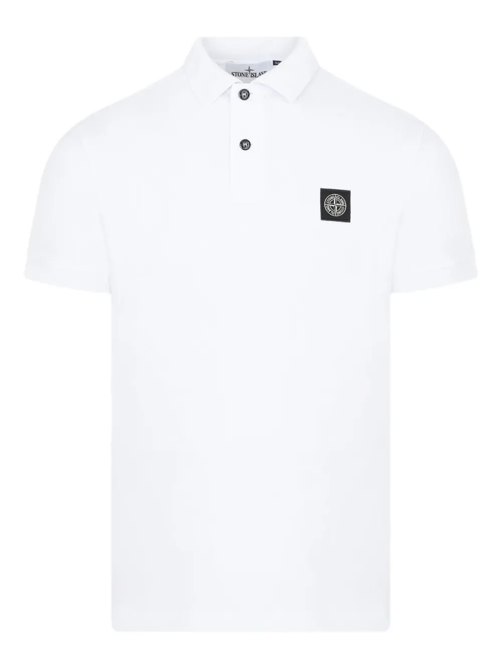 Stone Island button patch polo shirt - Bianco
