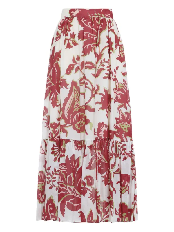 Etro Floral-print Maxi Skirt in White