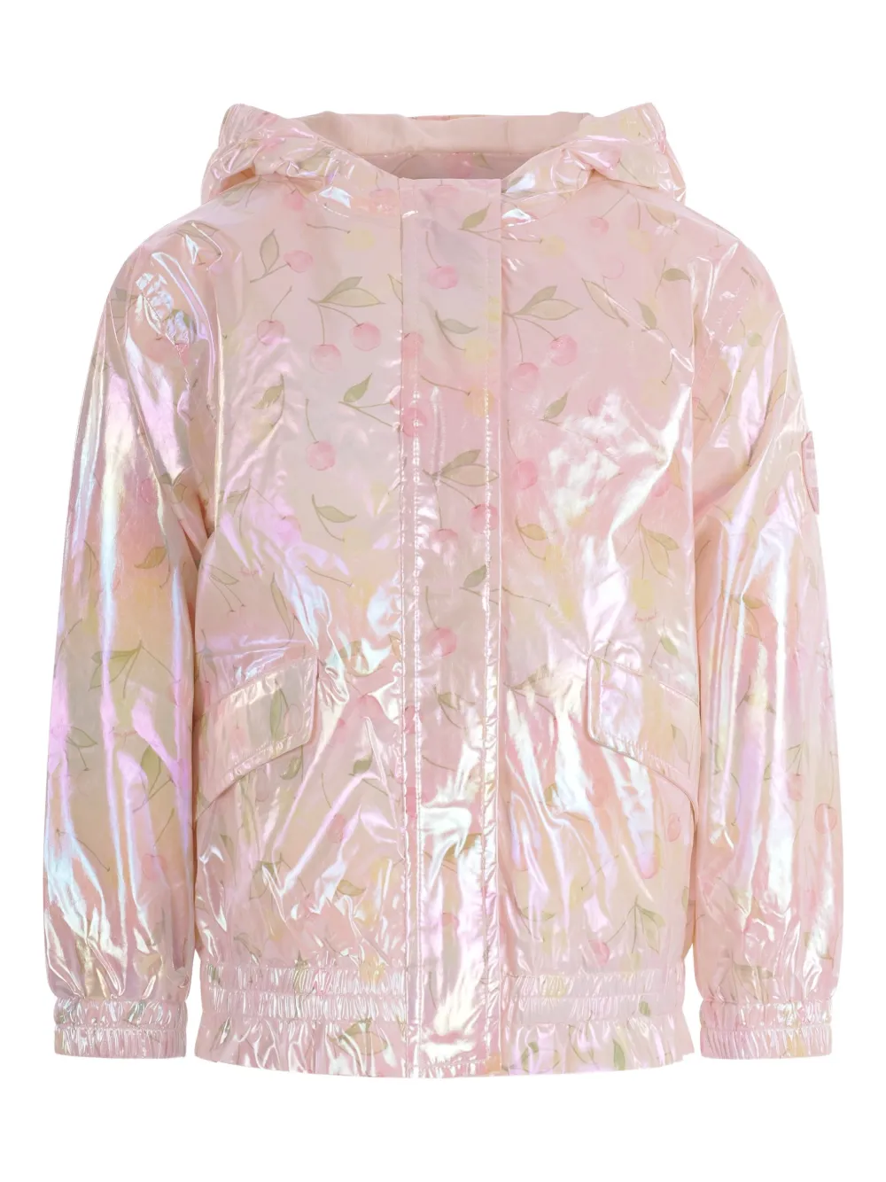 Bonpoint cherry-print hooded jacket | Pink | Image 1