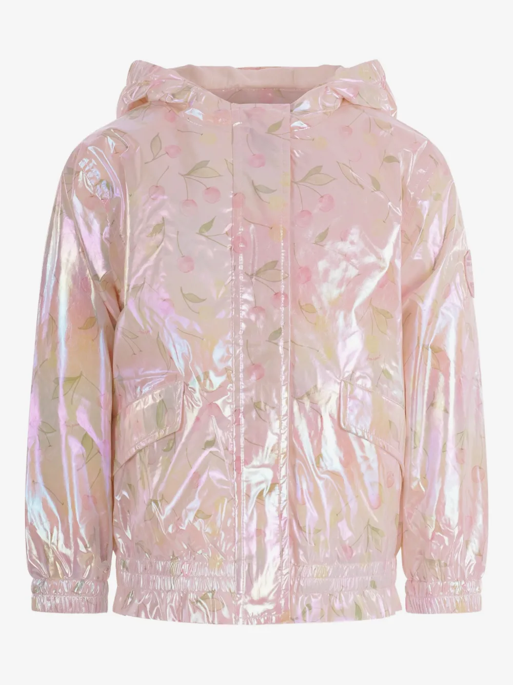 Bonpoint cherry-print hooded jacket | Pink | Image 1