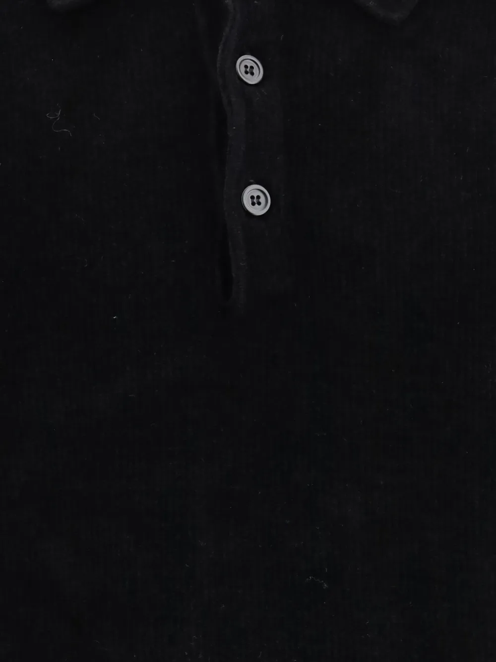Sunflower Chenille poloshirt met knopen Zwart