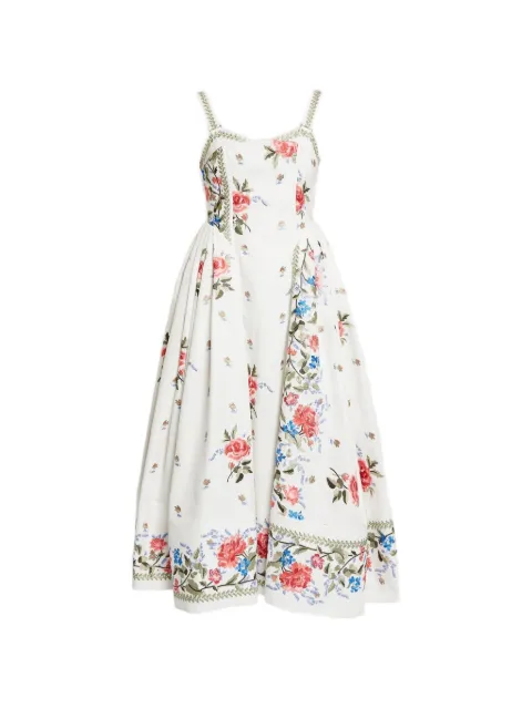 ERDEM Faille floral bustier dress