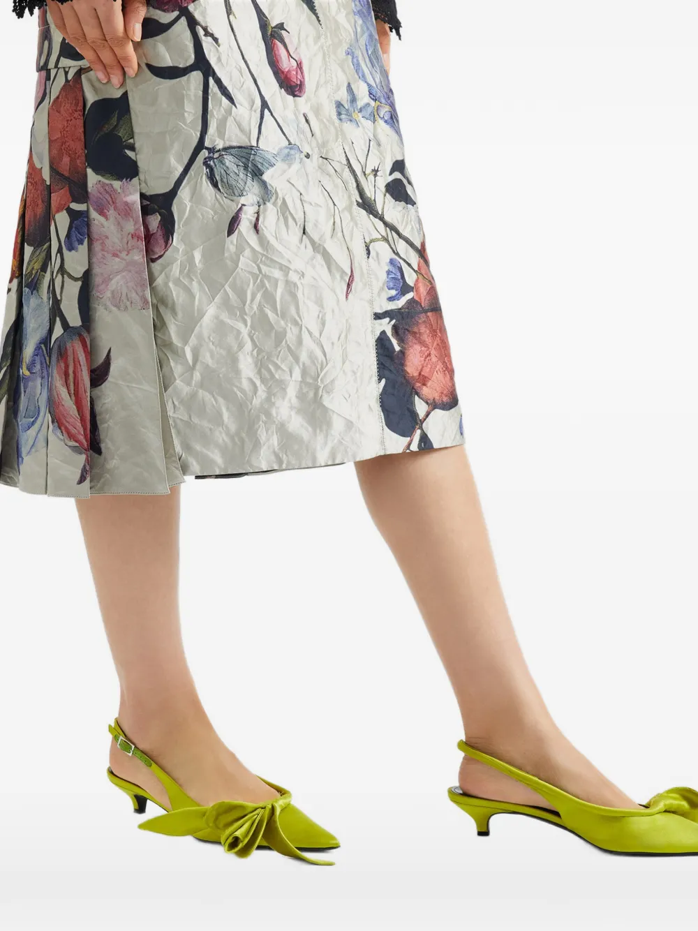 ERDEM Midi kokerrok met bloemenprint Beige