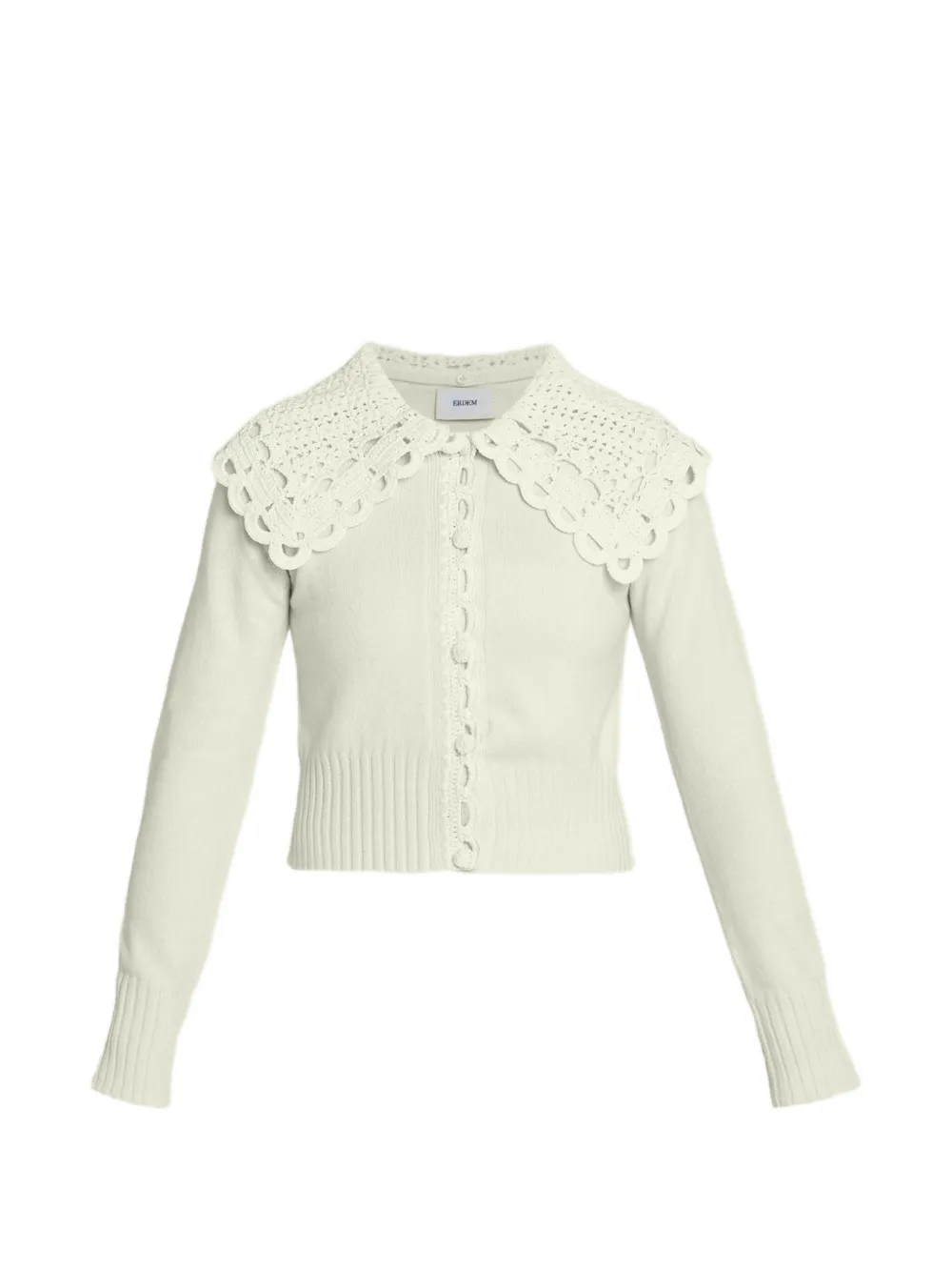 ERDEM crochet-collar cardigan - Neutrals