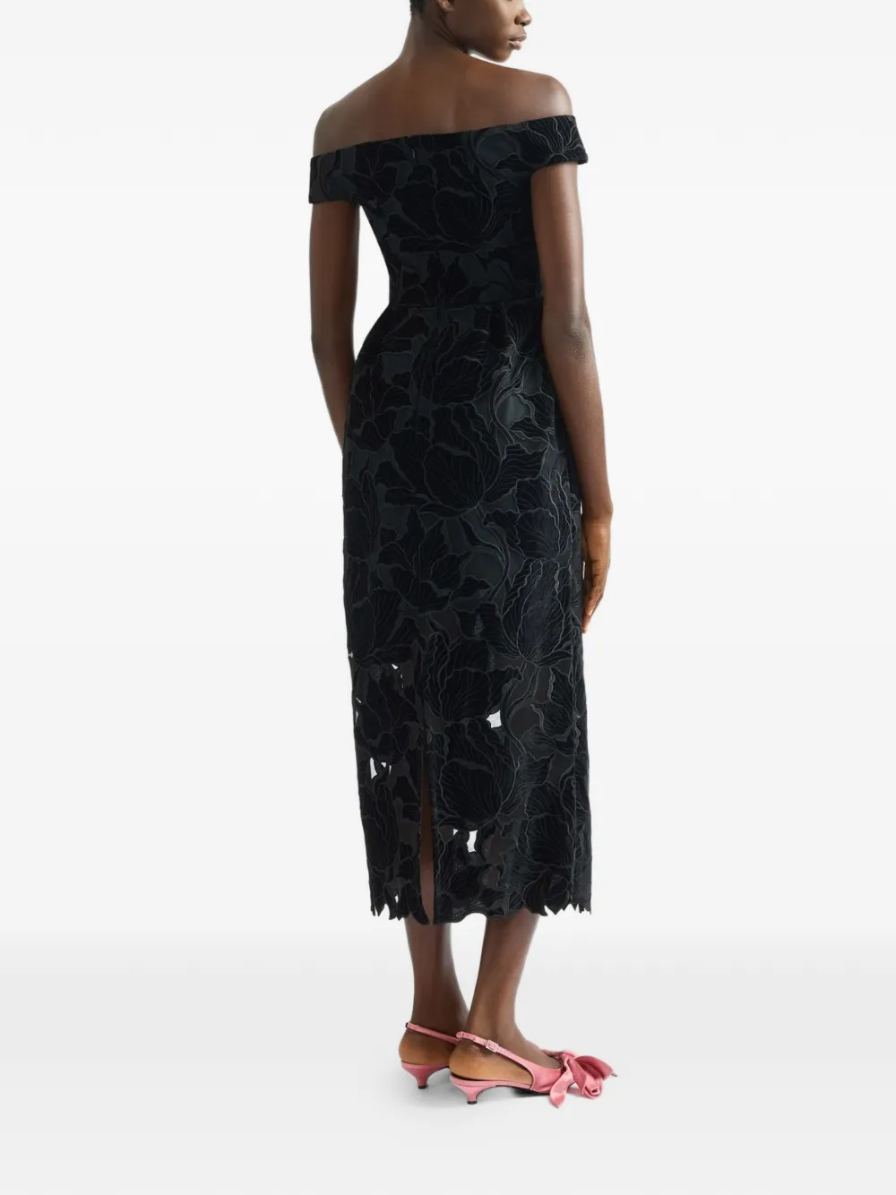 Off-Shoulder Floral Midi Dress