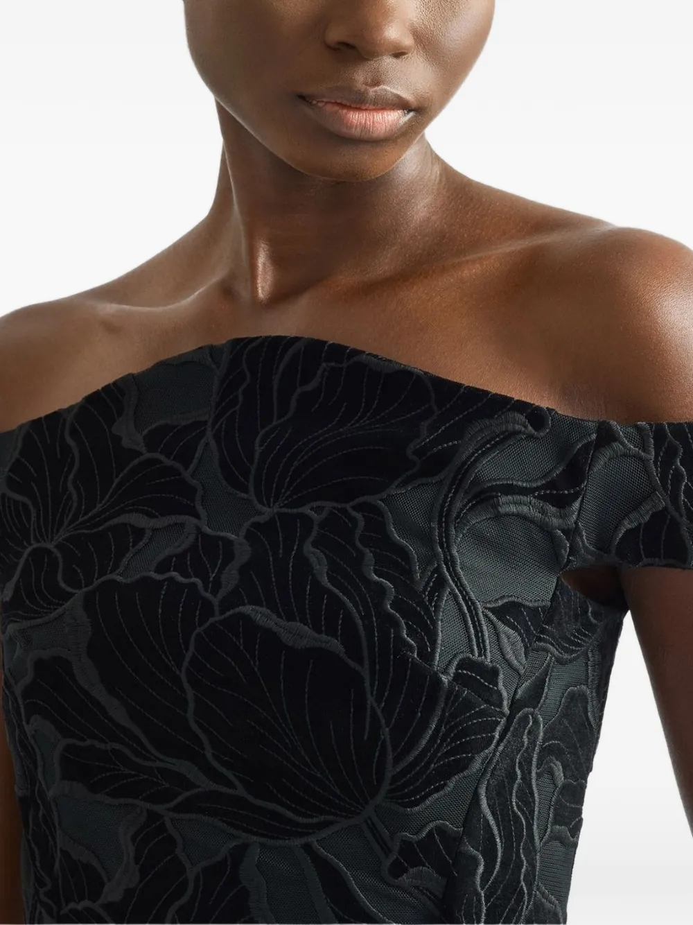 Off-Shoulder Floral Midi Dress