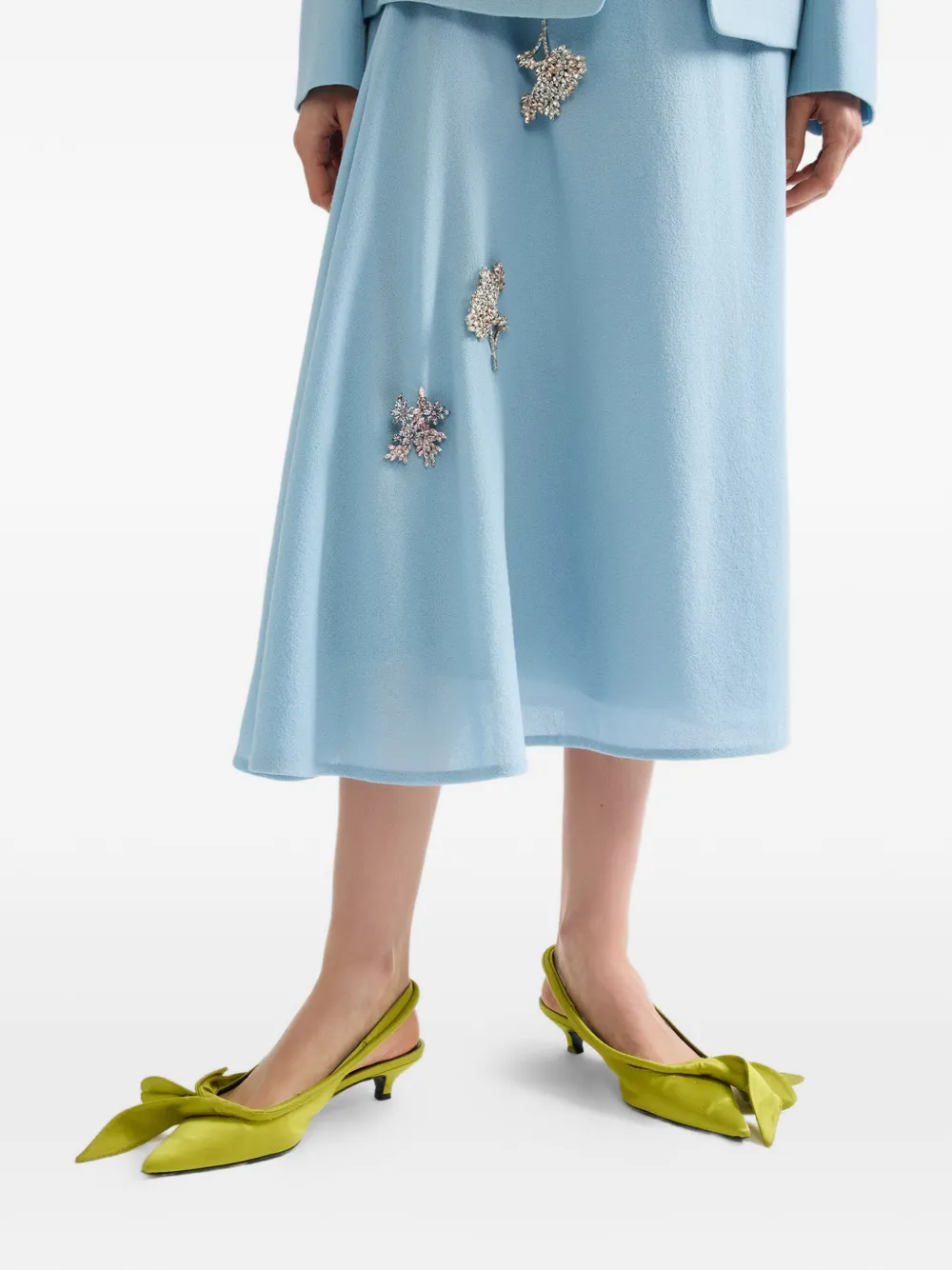 ERDEM Verfraaide gedrapeerde rok Blauw