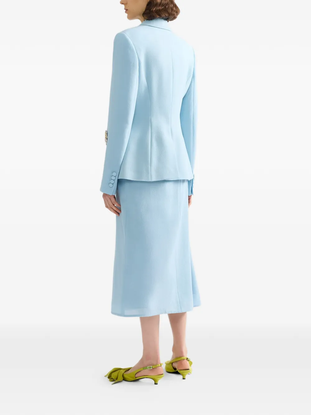 ERDEM Verfraaide gedrapeerde rok Blauw