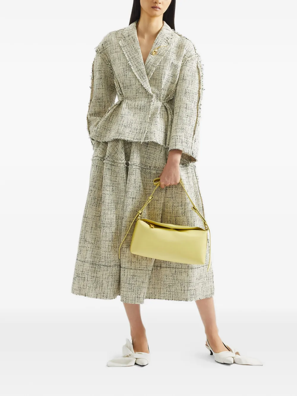  Erdem Mouline Single-breasted Fitted Jacket - Neutrals 