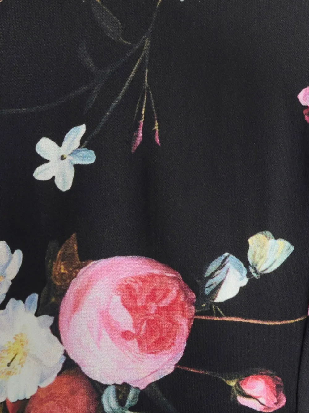 Long-Sleeves Floral-Print Midi Dress