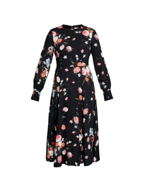 ERDEM long-sleeves floral-print midi dress