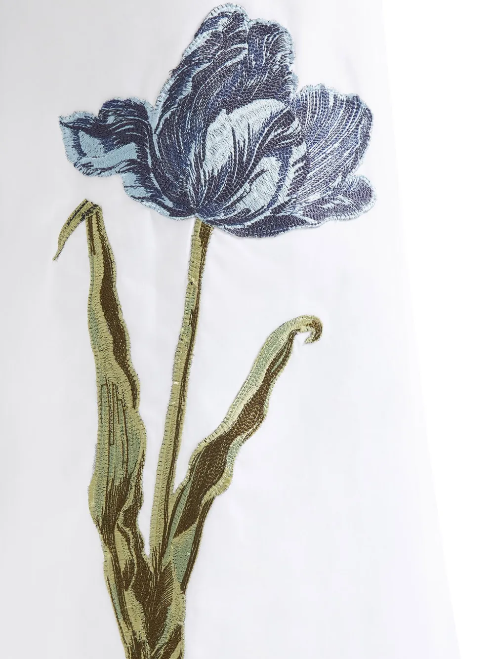 ERDEM Midi-blousejurk met geborduurde bloemen en gestrikte taille Wit