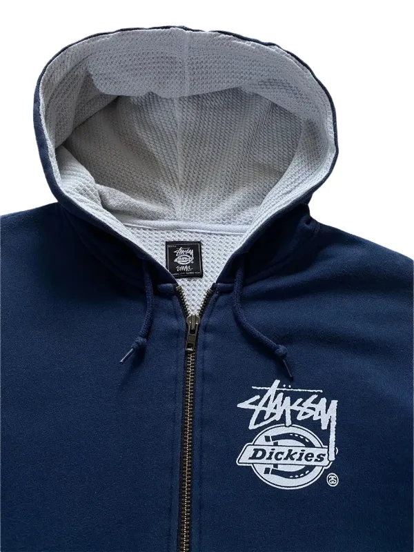 Stussy グラフィックプリント ネイビー ジップパーカー　USA製　紺タグ Stussy グラフィックプリント ネイビー ジップパーカー USA製 紺タグ