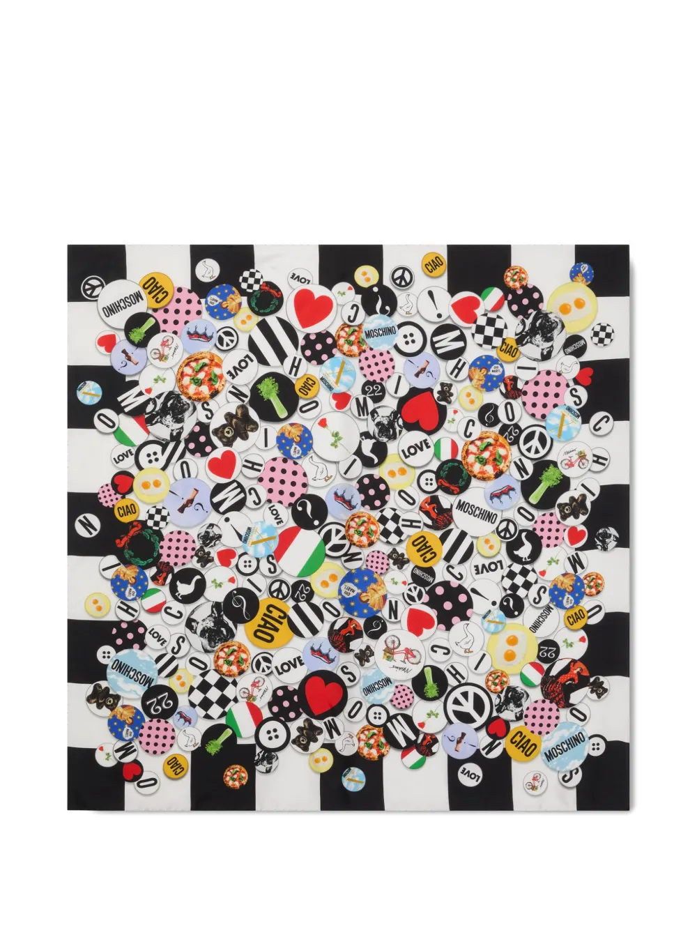 Moschino - checkerboard-print silk scarf - dames - zijde - Eén