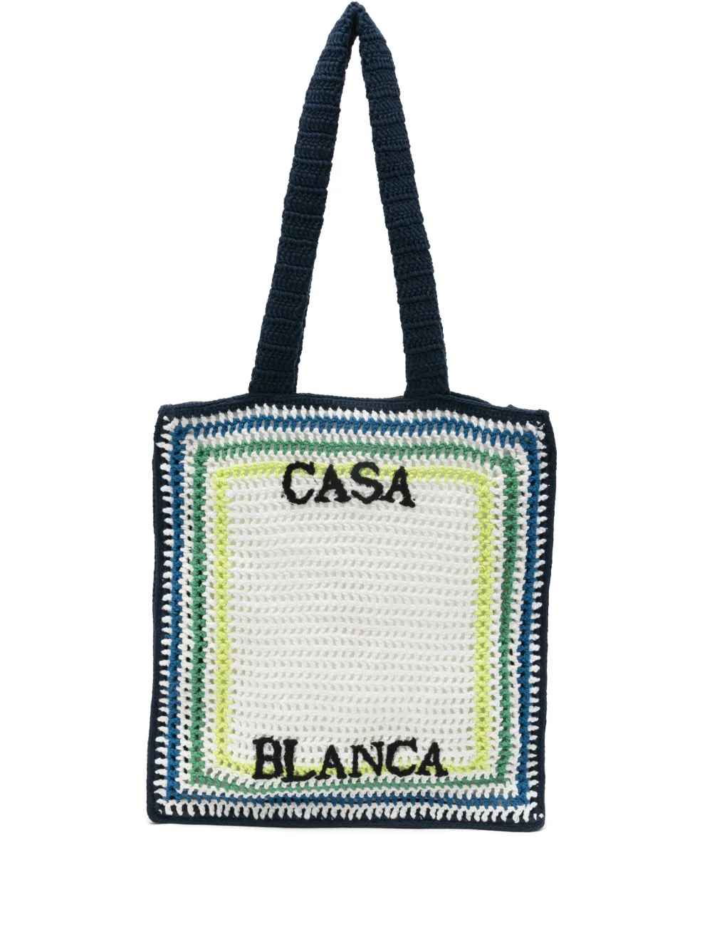 CASABLANCA KIDS striped crochet tote bag - Bianco