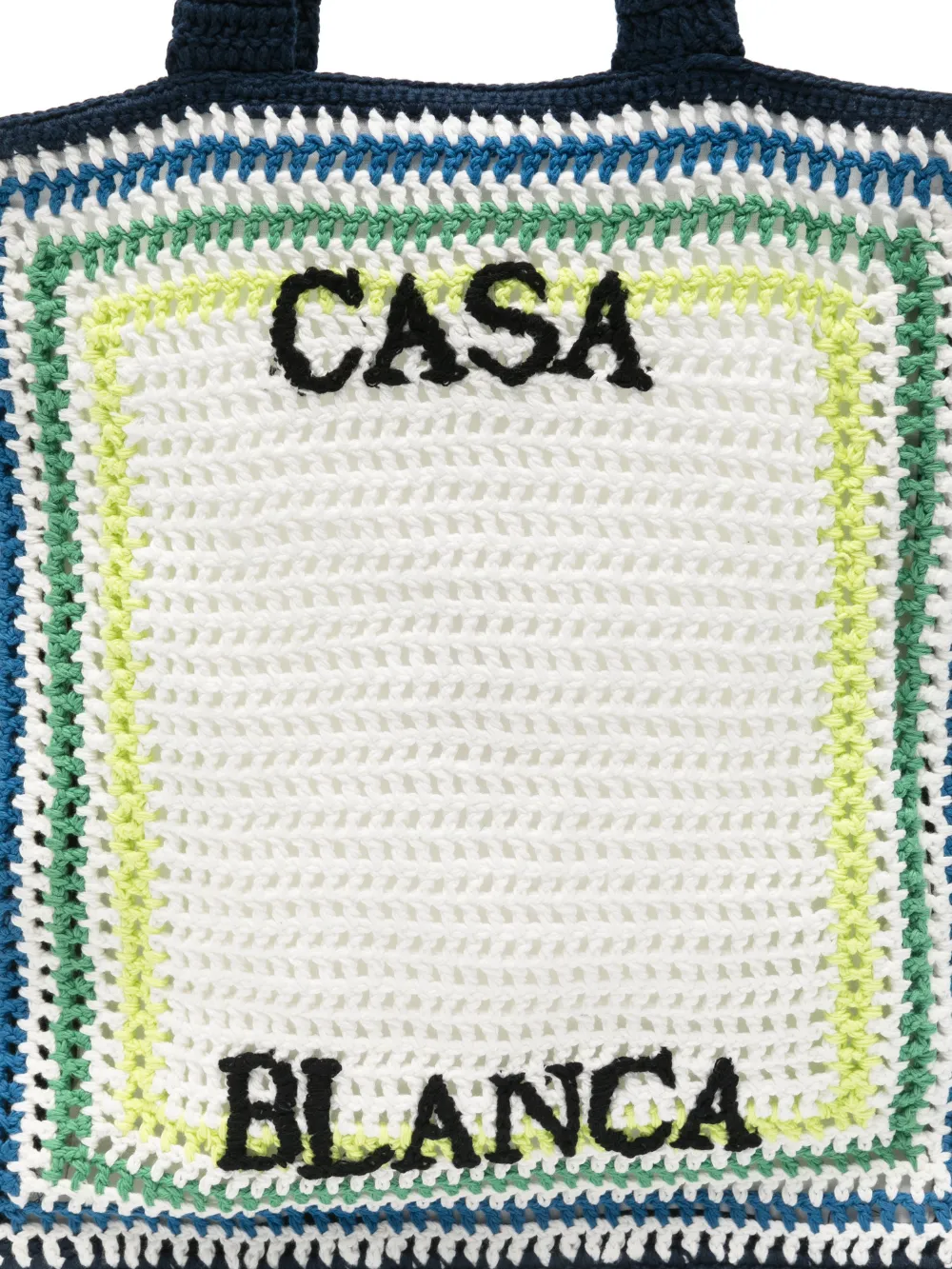  Casablanca Kids Striped Crochet Tote Bag - White 