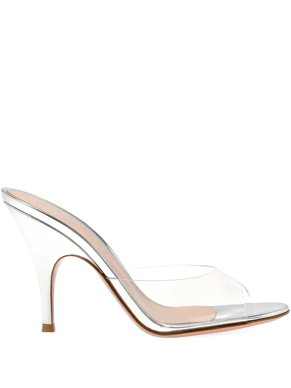 Gianvito Rossi Round-toe Heeled Sandals in White
