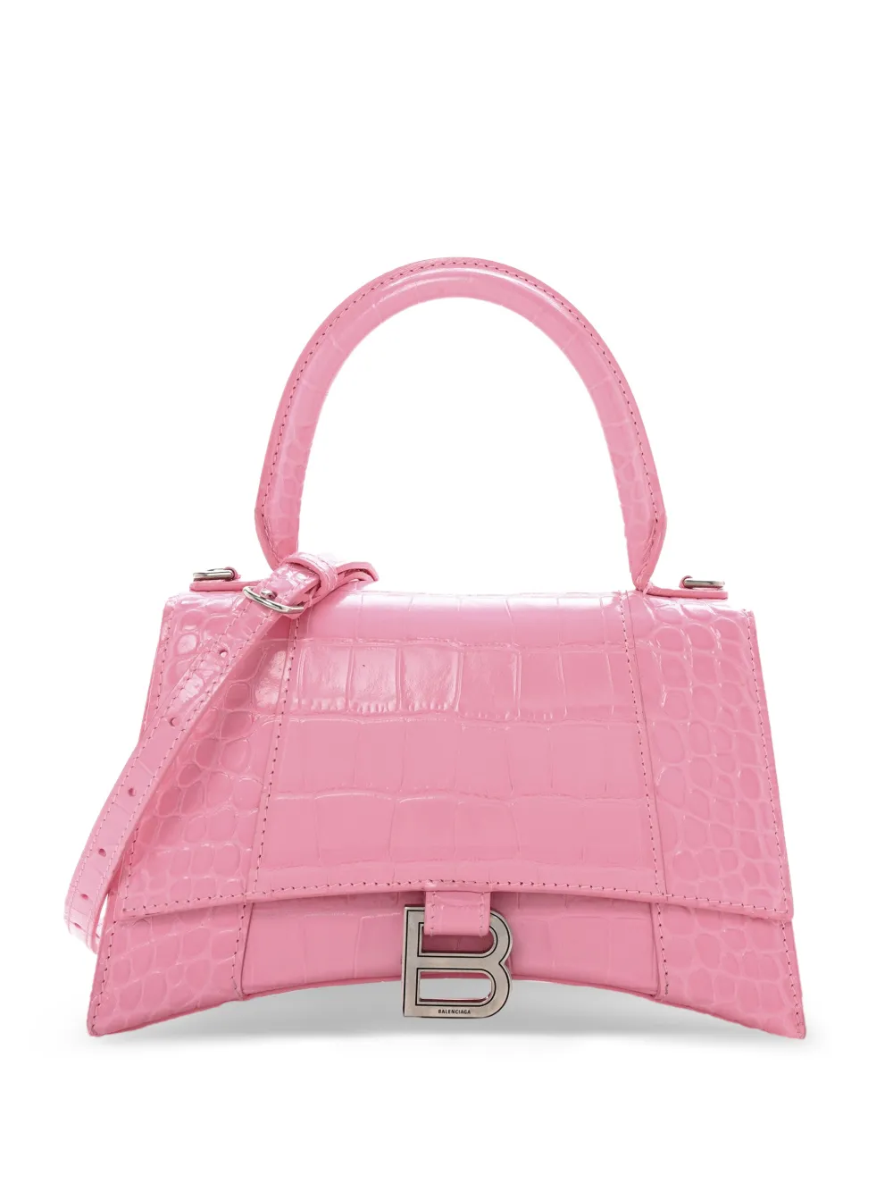 Balenciaga Hourglass crocodile-embossed tote bag - Rosa