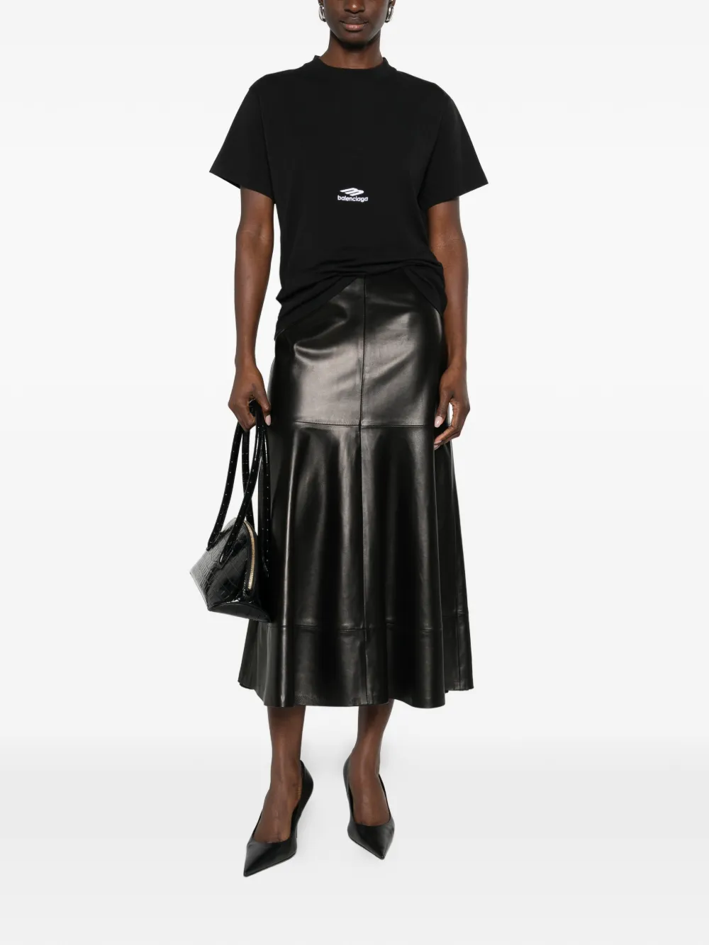 Balenciaga T-shirt met logo Zwart