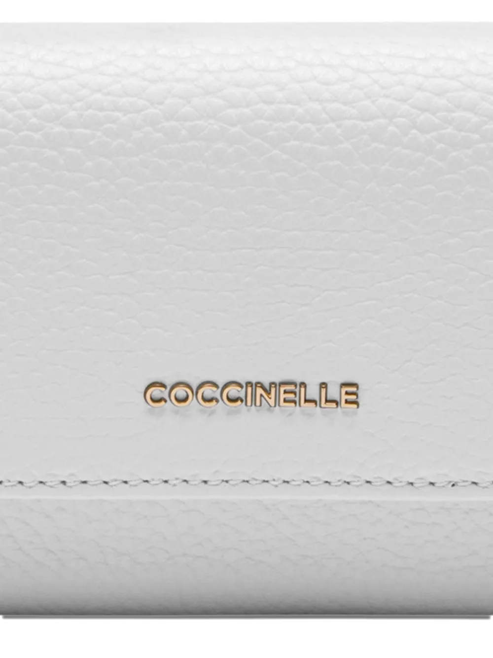 Coccinelle Metallic portemonnee met logoplakkaat Wit