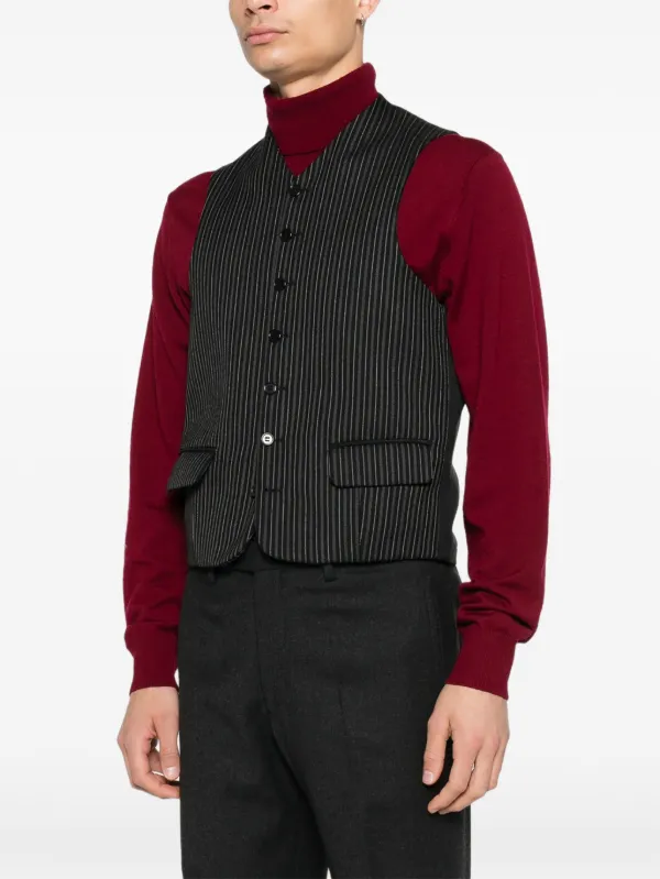 90s Vest Outfits 90s Waistcoat Romeo Gigli Pre-Owned 1990s Striped-pattern Waistcoat Black FARFETCH PH