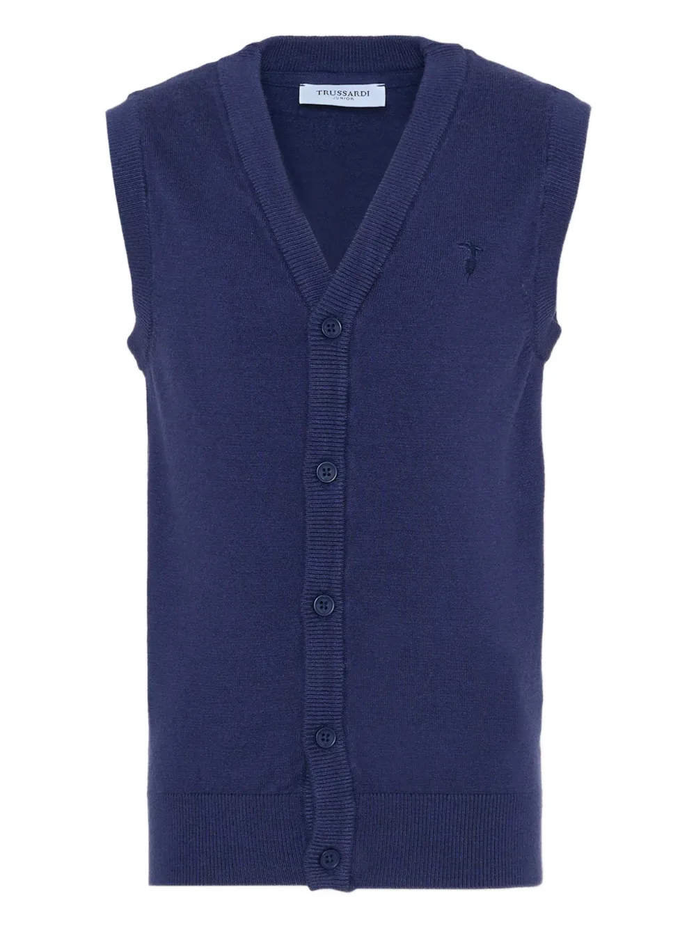 TRUSSARDI JUNIOR button V-neck cardigan - Blu