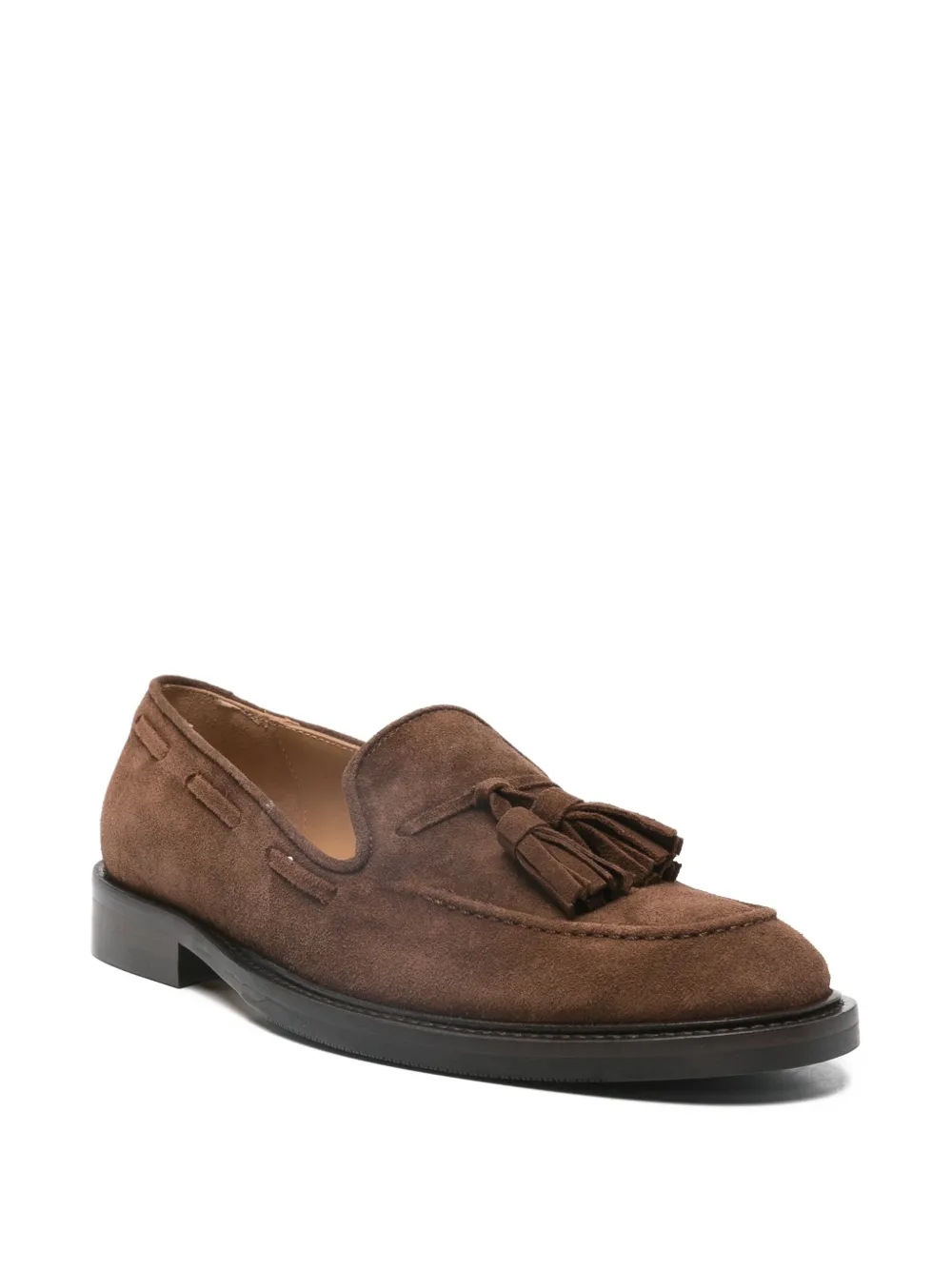 Anna F. Leren loafers met kwastjes Bruin