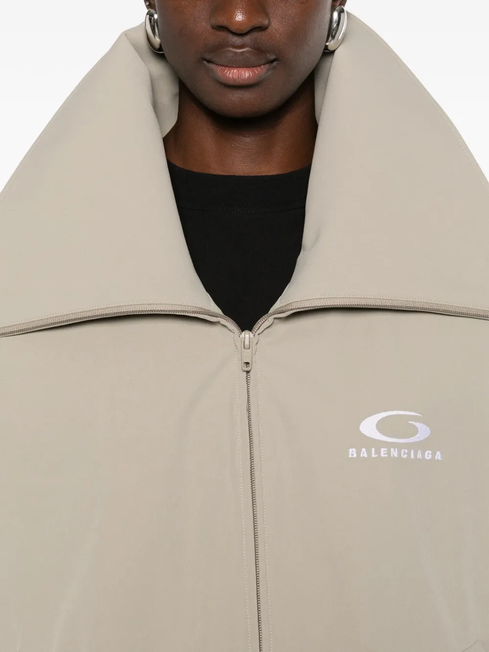 Balenciaga Jack met rits en logo Beige