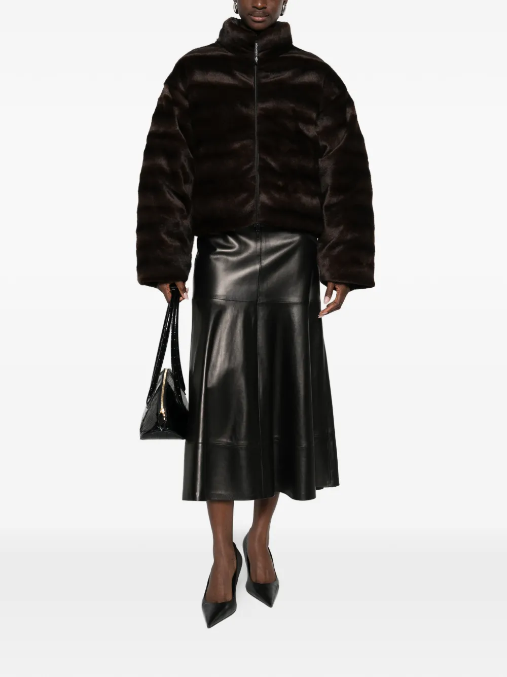 Balenciaga Ski-jack met rits - Bruin