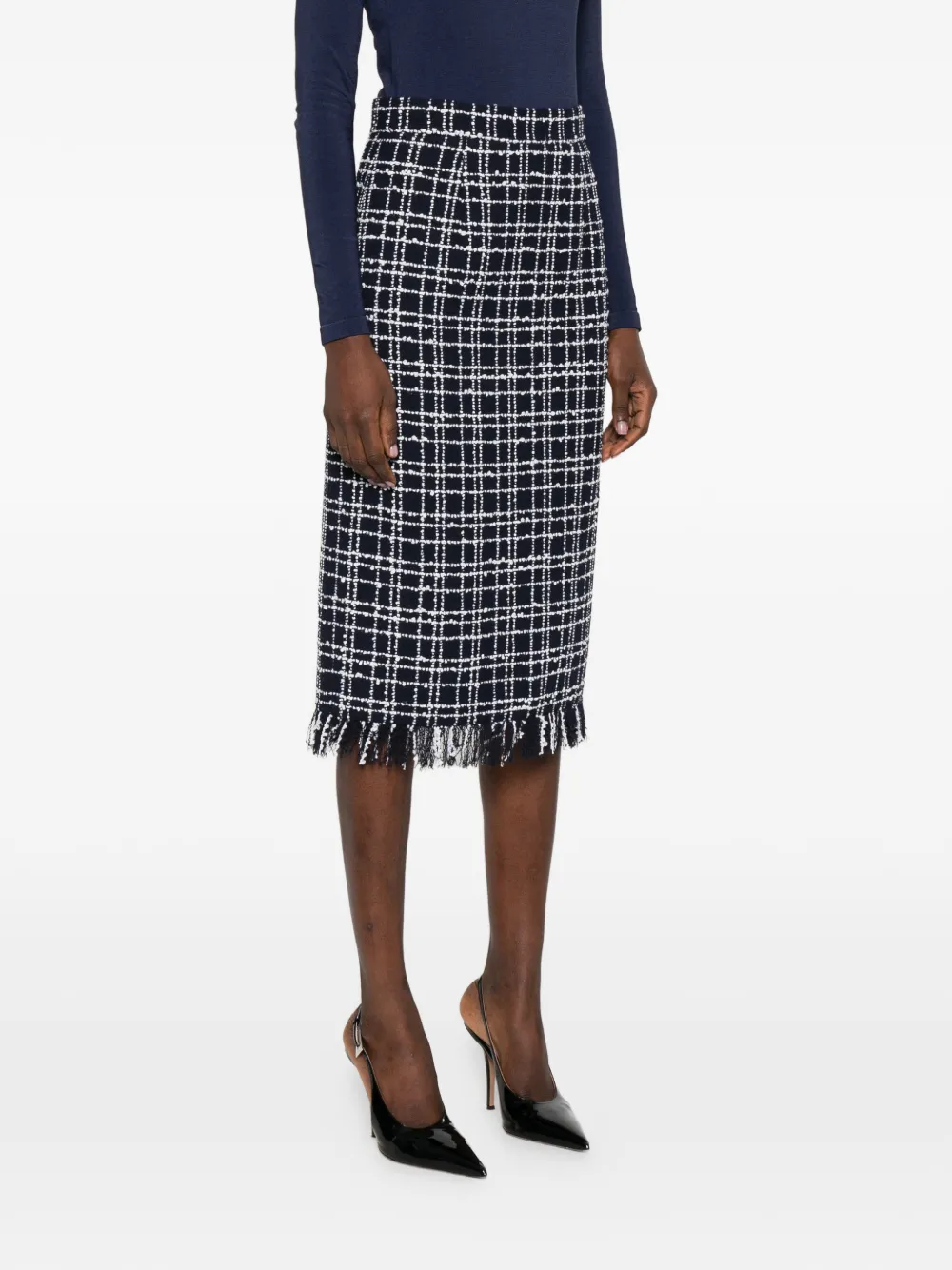  Thelaurent Check-pattern Midi Skirt - Blue 