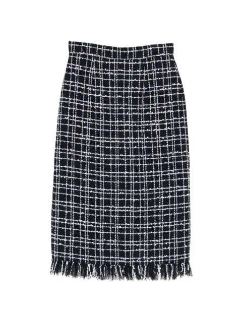 THELAURENT check-pattern midi skirt