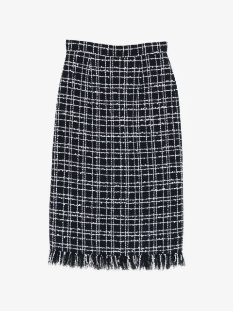 THELAURENT check-pattern midi skirt