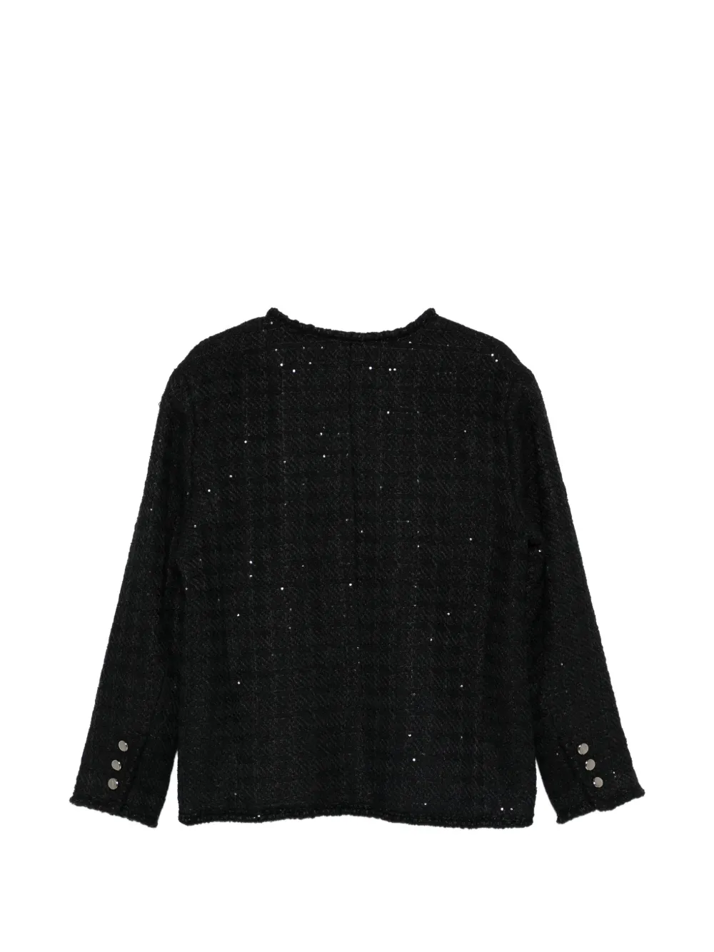 Sequin-Embellished Front-Pocket Jacket