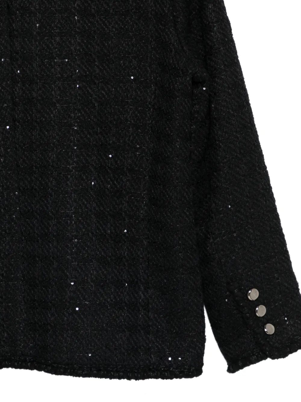Sequin-Embellished Front-Pocket Jacket
