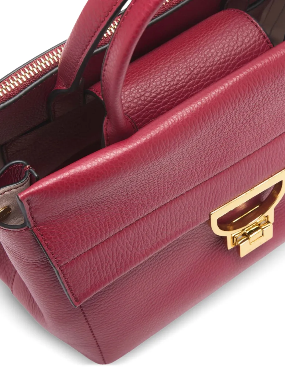 Coccinelle Medium Arlettis leren shopper met textuur Rood