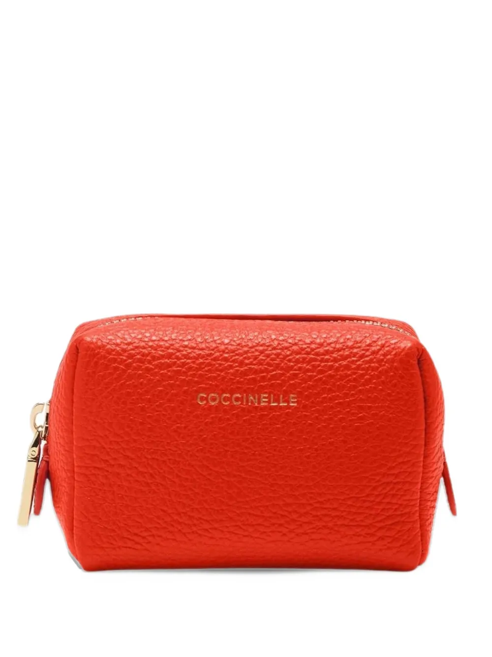 Coccinelle pebbled-leather makeup bag - Rosso