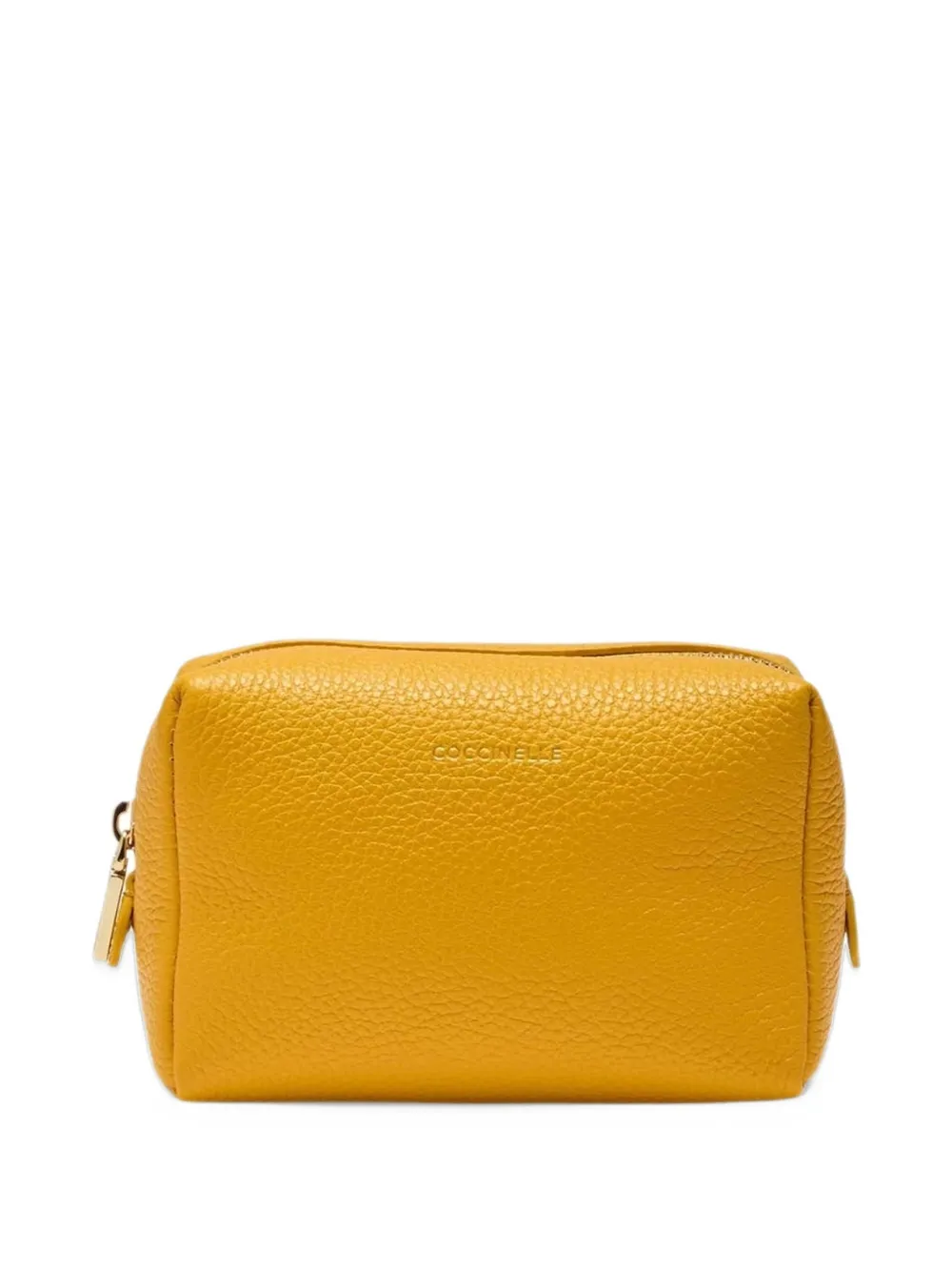 Coccinelle Truth Maxi grainy leather makeup bag - Giallo