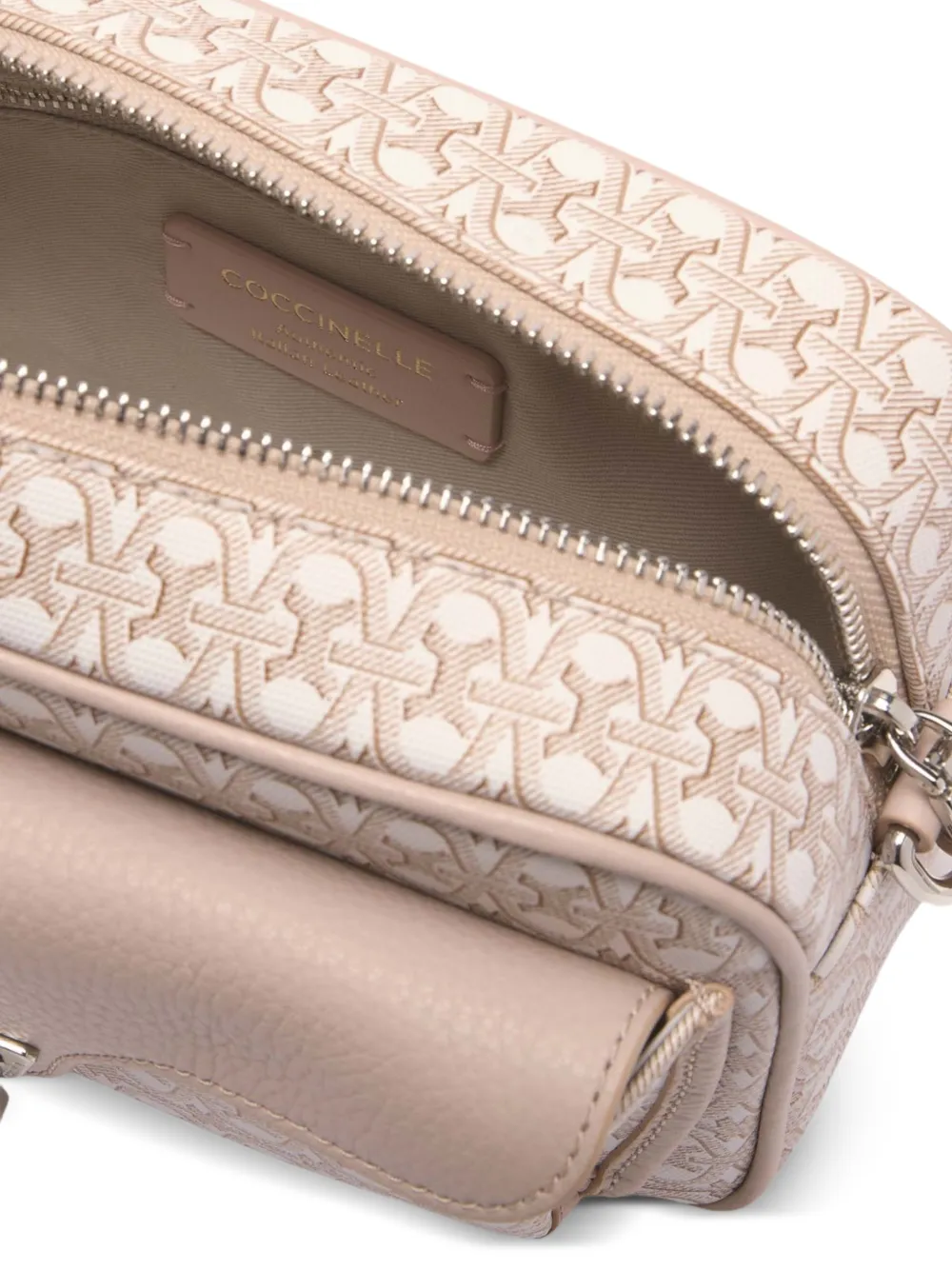 Coccinelle Kleine Beat crossbodytas met monogram Roze