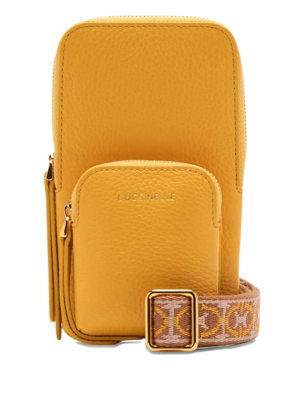 Coccinelle Pixie Leather Phone Case In Yellow