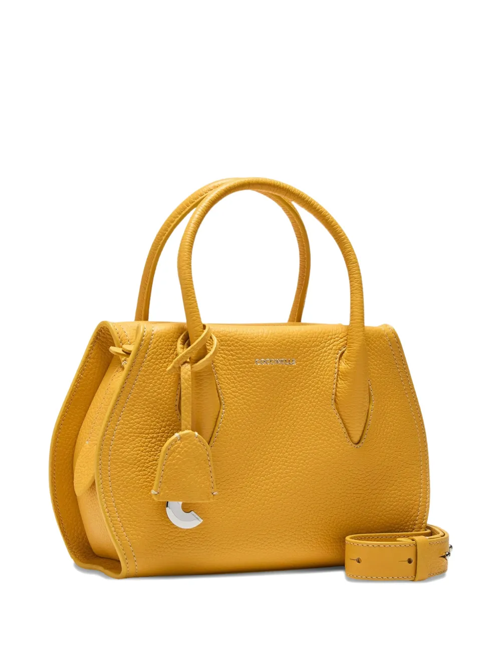 Coccinelle Lord leather tote bag - Geel