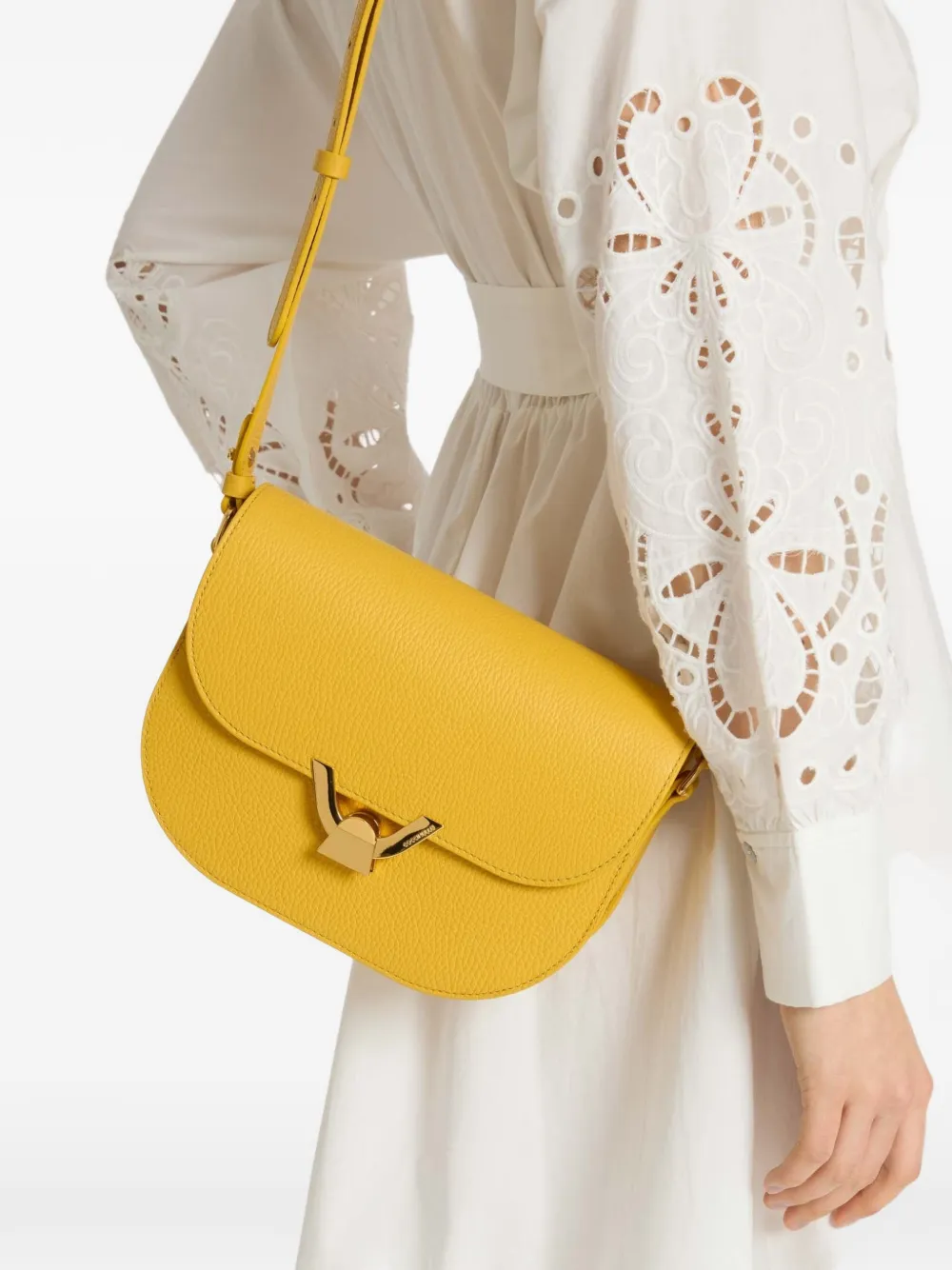 Coccinelle medium Dew shoulder bag - Geel