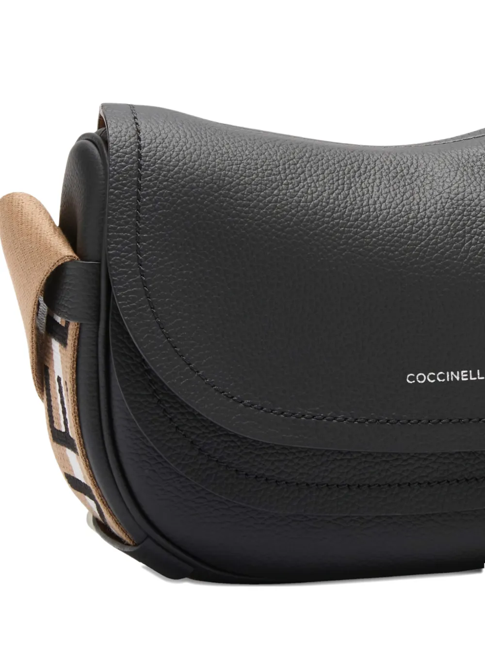 Coccinelle Raquel schoudertas met logoband Zwart