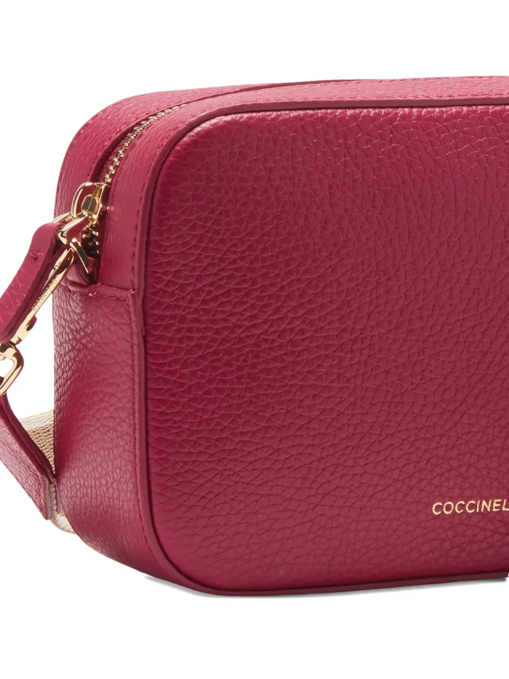 Coccinelle Kleine Tebe crossbodytas van bewerkt leren Rood