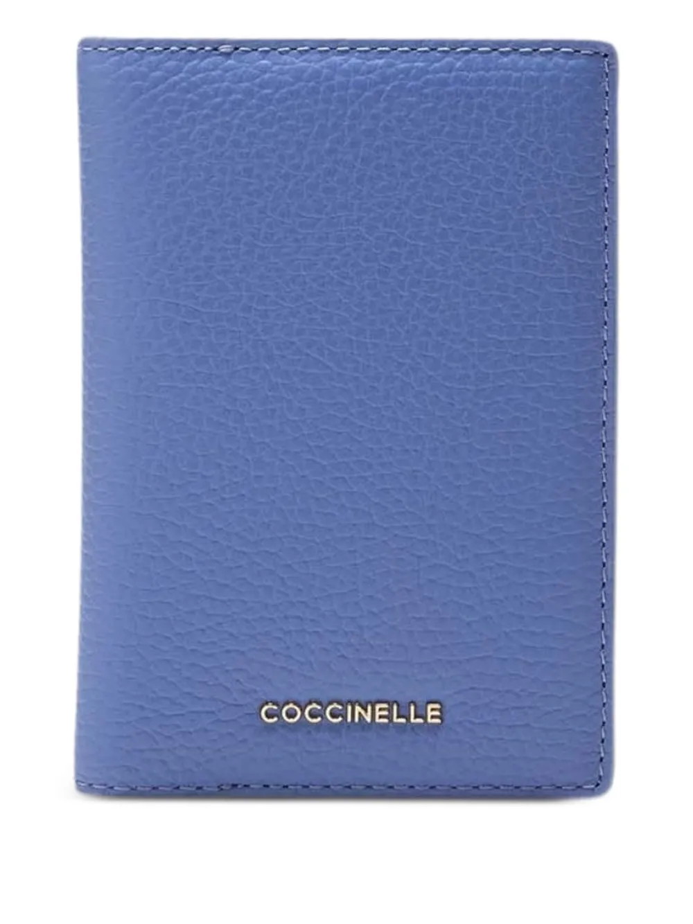 Coccinelle metallic logo passport holder - Blau