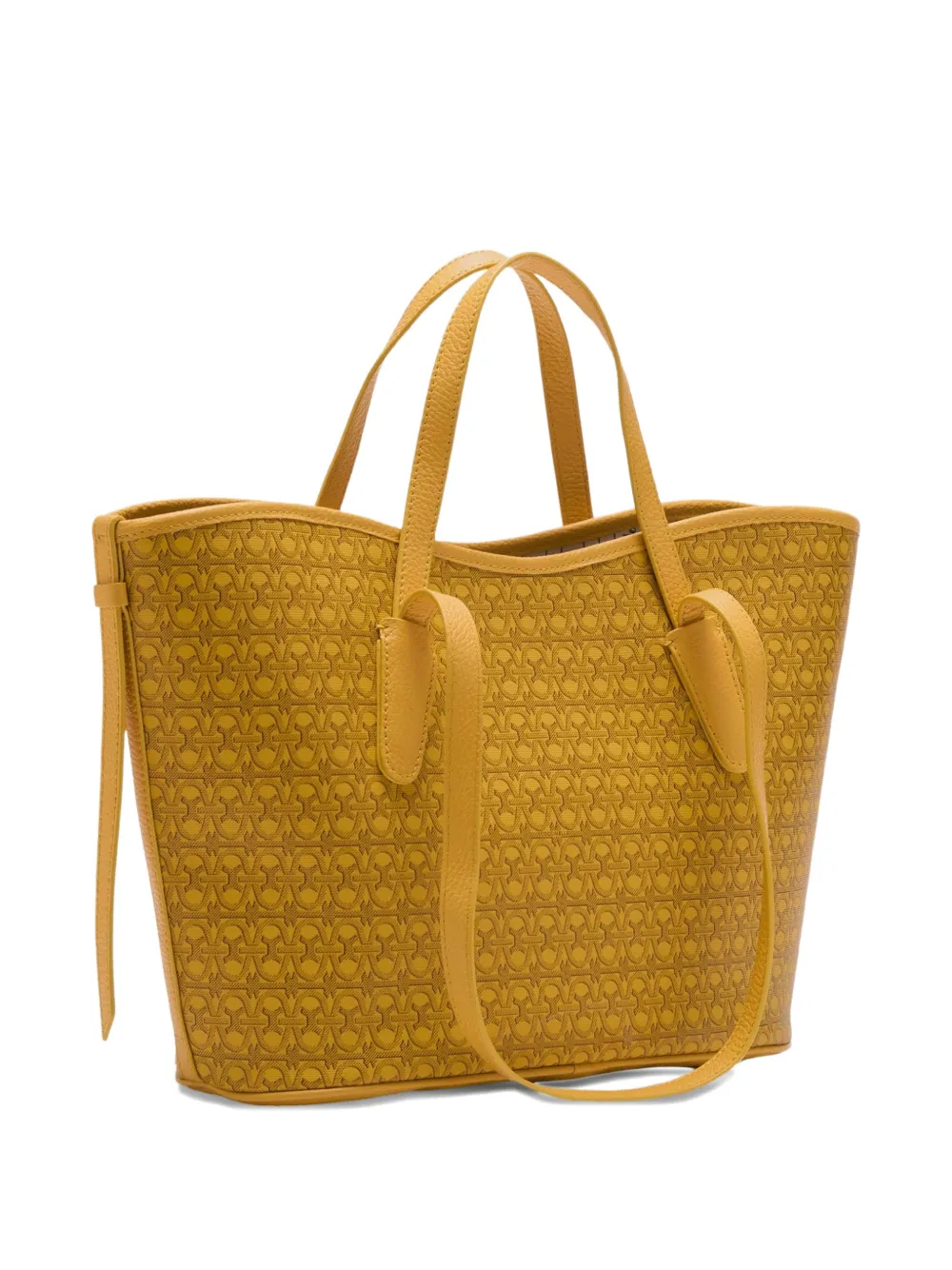 Coccinelle Shopper met monogram bandjes Geel