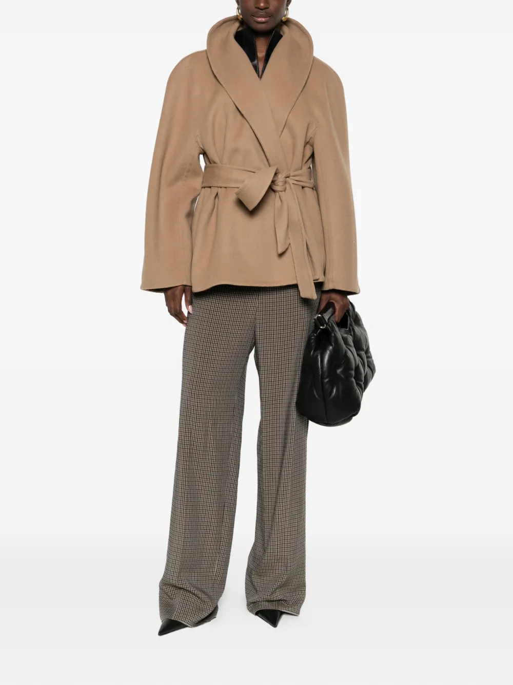  Balenciaga Shawl Belted Jacket - Neutrals 